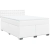 Image de vidaXL Lit boxspring avec matelas blanc 140x200 cm similicuir