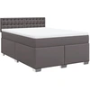 Image de vidaXL Lit Boxspring avec matelas Gris 140x200 cm Similicuir
