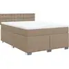 Image de vidaXL Lit Boxspring Matelas Marron Cappuccino 140x200cm Similicuir