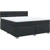 Image de vidaXL Lit boxspring avec matelas noir 180x200 cm similicuir