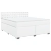 Image de vidaXL Lit boxspring avec matelas blanc 180x200 cm similicuir