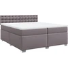 Image de vidaXL Lit boxspring avec matelas Gris 200x200 cm simili-cuir
