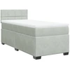 Image de vidaXL Lit boxspring avec matelas gris clair 90x190 cm velours