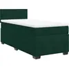 Image de vidaXL Lit boxspring avec matelas vert foncé 90x200 cm velours