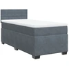 Image de vidaXL Lit boxspring avec matelas gris foncé 90x200 cm velours