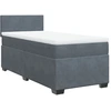 Image de vidaXL Lit boxspring avec matelas gris foncé 100x200 cm velours