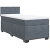 Image de vidaXL Lit boxspring avec matelas gris foncé 100x200 cm velours