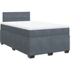 Image de vidaXL Lit boxspring avec matelas gris foncé 120x200 cm velours