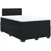 Image de vidaXL Lit boxspring avec matelas noir 120x200 cm velours