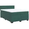 Image de vidaXL Lit boxspring avec matelas vert foncé 140x190 cm velours