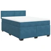 Image de vidaXL Lit boxspring avec matelas bleu foncé 140x190 cm velours