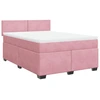 Image de vidaXL Lit boxspring avec matelas rose 140x190 cm velours