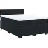 Image de vidaXL Lit boxspring avec matelas noir 140x190 cm velours