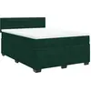 Image de vidaXL Lit boxspring avec matelas vert foncé 140x190 cm velours