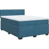 Image de vidaXL Lit boxspring avec matelas bleu foncé 140x190 cm velours