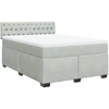 Image de vidaXL Lit boxspring avec matelas gris clair 140x190 cm velours