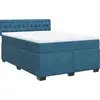 Image de vidaXL Lit boxspring avec matelas bleu foncé 140x190 cm velours