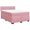 Image de vidaXL Lit boxspring avec matelas rose 140x190 cm velours