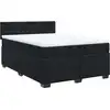 Image de vidaXL Lit boxspring avec matelas noir 140x190 cm velours