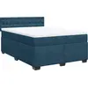 Image de vidaXL Lit boxspring avec matelas bleu foncé 140x190 cm velours