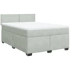 Image de vidaXL Lit boxspring avec matelas gris clair 140x200 cm velours