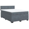 Image de vidaXL Lit boxspring avec matelas gris foncé 140x200 cm velours