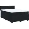 Image de vidaXL Lit boxspring avec matelas noir 140x200 cm velours