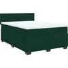Image de vidaXL Lit boxspring avec matelas vert foncé 140x200 cm velours