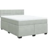 Image de vidaXL Lit boxspring avec matelas gris clair 140x200 cm velours