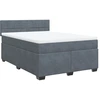 Image de vidaXL Lit boxspring avec matelas gris foncé 140x200 cm velours