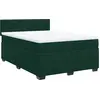 Image de vidaXL Lit boxspring avec matelas vert foncé 140x200 cm velours