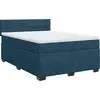 Image de vidaXL Lit boxspring avec matelas bleu foncé 140x200 cm velours