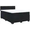 Image de vidaXL Lit boxspring avec matelas noir 140x200 cm velours