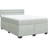 Image de vidaXL Lit boxspring avec matelas gris clair 140x200 cm velours