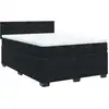 Image de vidaXL Lit boxspring avec matelas noir 140x200 cm velours