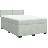 Image de vidaXL Lit boxspring avec matelas gris clair 160x200 cm velours