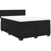 Image de vidaXL Lit boxspring avec matelas noir 160x200 cm velours