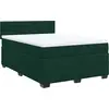 Image de vidaXL Lit boxspring avec matelas vert foncé 160x200 cm velours