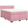 Image de vidaXL Lit boxspring avec matelas rose 160x200 cm velours