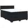 Image de vidaXL Lit boxspring avec matelas noir 160x200 cm velours
