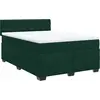 Image de vidaXL Lit boxspring avec matelas vert foncé 160x200 cm velours