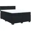 Image de vidaXL Lit boxspring avec matelas noir 160x200 cm velours