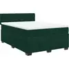 Image de vidaXL Lit boxspring avec matelas vert foncé 160x200 cm velours