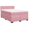 Image de vidaXL Lit boxspring avec matelas rose 160x200 cm velours