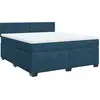 Image de vidaXL Lit boxspring avec matelas bleu 180x200 cm velours