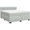 Image de vidaXL Lit boxspring avec matelas gris clair 180x200 cm velours