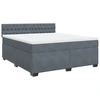 Image de vidaXL Lit boxspring avec matelas gris foncé 180x200 cm velours