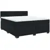 Image de vidaXL Lit boxspring avec matelas noir 180x200 cm velours
