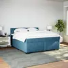 Image de vidaXL Lit boxspring avec matelas bleu 180x200 cm velours