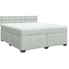 Image de vidaXL Lit boxspring avec matelas gris clair 180x200 cm velours